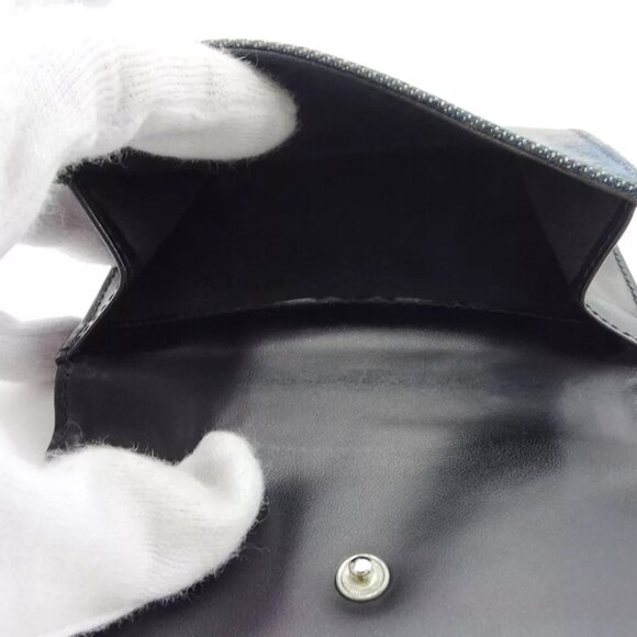 BVLGARI Mini Wallet Logomania Denim Canvas x Leather Auth Used - Picture 8 of 10